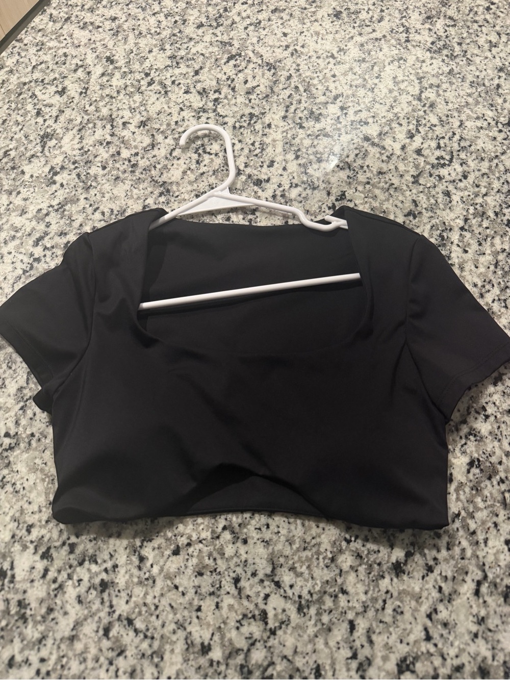 Women's Black Square-Neck Crop Top